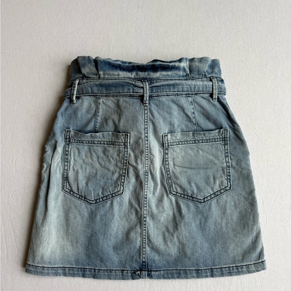 Free People Denim Jean Skirt With Tie Waist and Pockets - Picture 4 of 4
